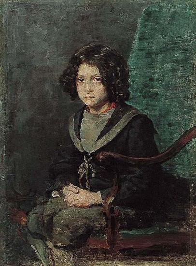 unknow artist Portrait of a Boy in Navy dress oil painting image